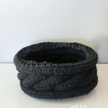Twisted Cable Chunky Knit Basket (HomDec011)