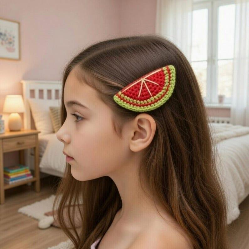 Crochet Orange Hair Clip Pdf + Video Tutorials