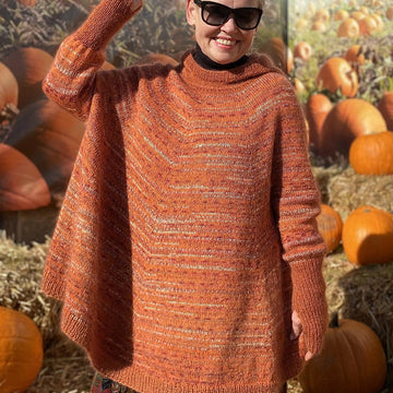 Rustic Hoody Poncho Sweater