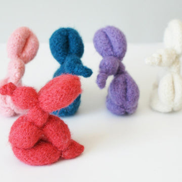 Felted Knit Balloon Bunny