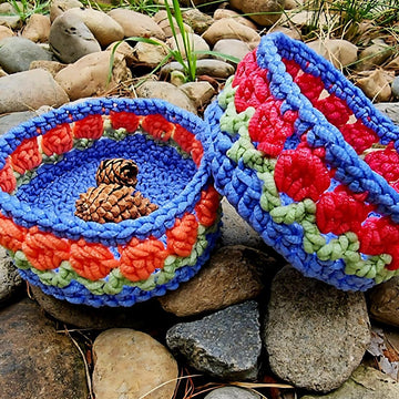 Tulip Stitch Round Basket