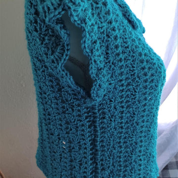 Turquoise Vintage Crochet Lace Blouse