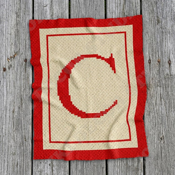 Letter C Blanket C2C Crochet PATTERN | Alphabet Stroller