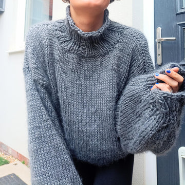 Straight needle sweater