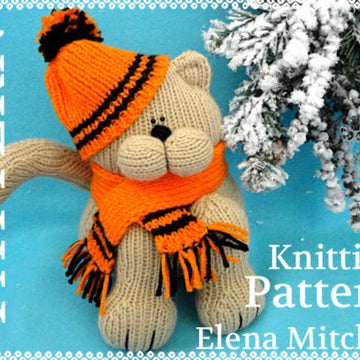 Knit Pattern Cat Animal Patterns Children Toy