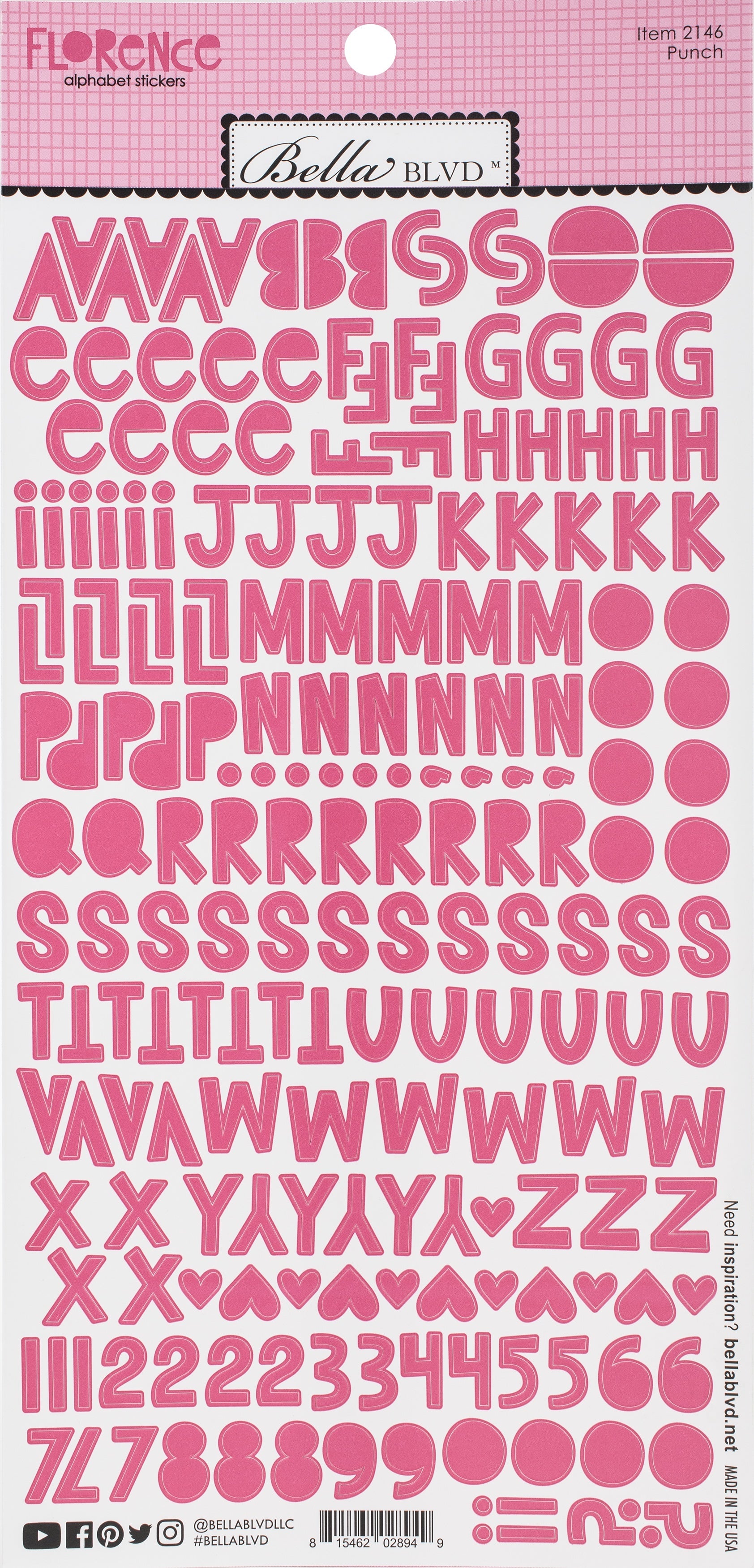 Doodlebug Bella Florence Alphabet Stickers - Punch