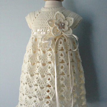 Crochet PATTERN Baptism Baby Dress by Elena Mitchell