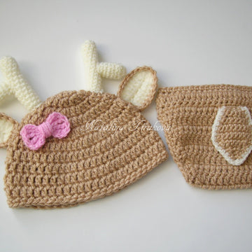 Deer Baby Hat and Diaper Cover