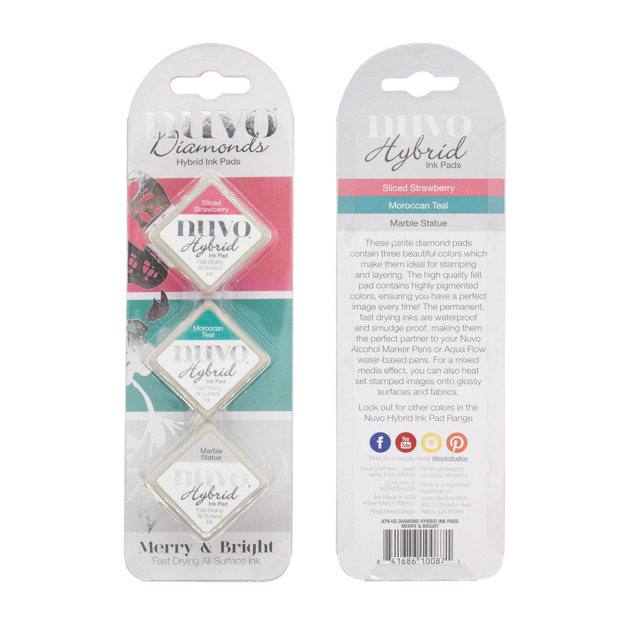 Tonic Studios Nuvo Diamond Hybrid Ink Pads 3/Pkg - Merry & Bright