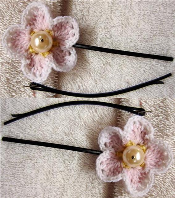 Hair-grip 11 – Peach flower 3