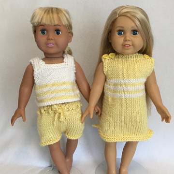 Cool By The Pool, Knitting Patterns fit American Girl and other 18-Inch Dolls - Immediate Download - PDF