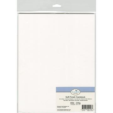Elizabeth Craft Designs Elizabeth Crafts Soft Finish Cardstock 85lb 8.5"X11" 10/Pkg - White