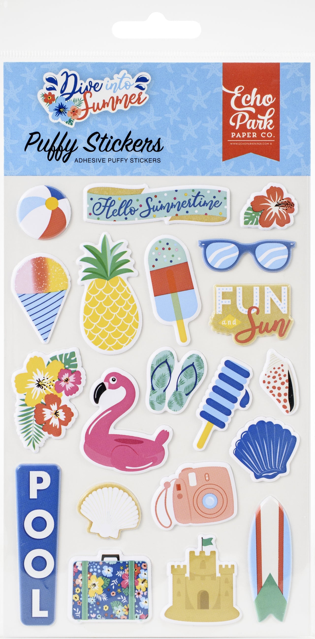 Echo Park Paper Dive Into Summer Puffy Stickers - 619229