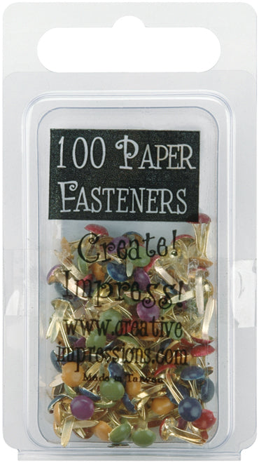 Creative Impressions Mini Metal Paper Fasteners 3mm 100/Pkg - Round - Matte Heritage