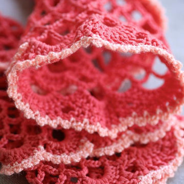 Coral Reef Scarf, Gloves and Pin 3pc Set Crochet