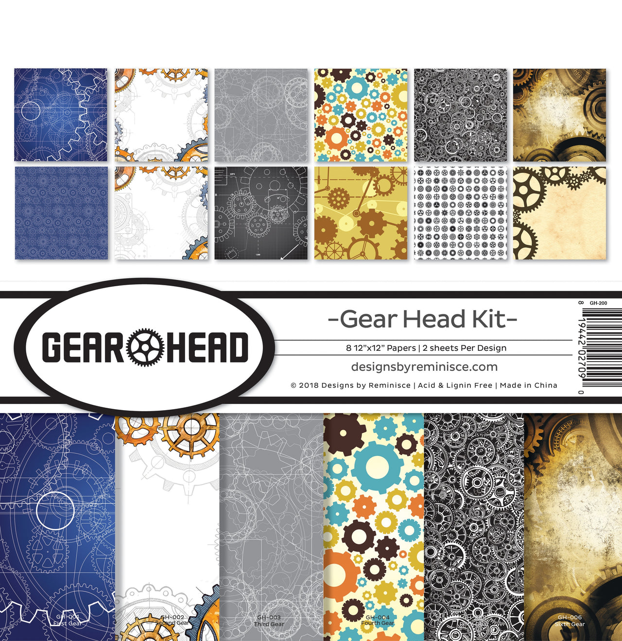 Reminisce Collection Kit 12"X12" - Gear Head