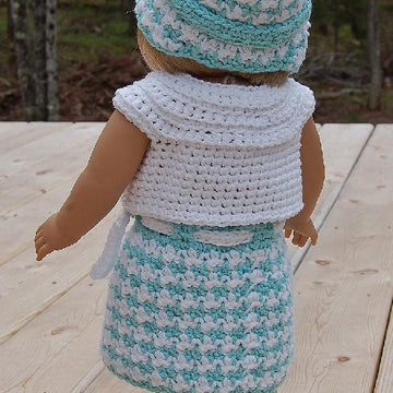 Houndstooth 18" Doll Cloche, Top & Skirt