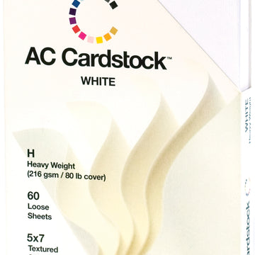 American Crafts Textured Cardstock Pack 5"X7" 60/Pkg - Solid White