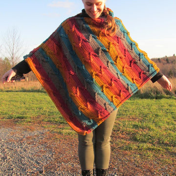 Zig Zag Autumn Poncho