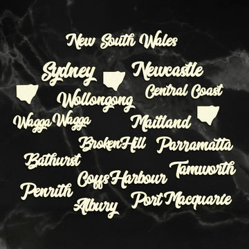 Artdeco Creations Sunburnt Country Laser Cut Coasterboard Sentiments - New South Wales Cities