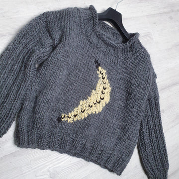 Super chunky jumper with banana motif