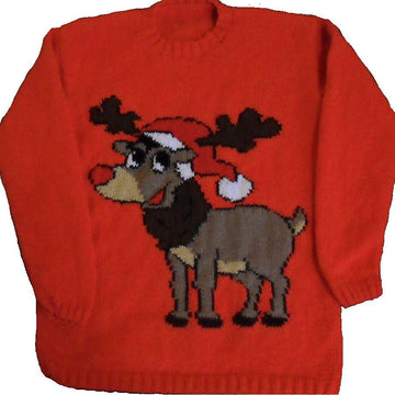 Rudolph Reindeer In Christmas Hat Jumper