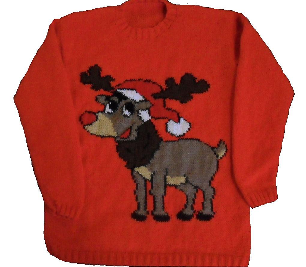 Rudolph Reindeer In Christmas Hat Jumper