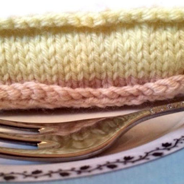 Play Food Lemon Meringue Pie Slice in Patons Fab DK and Patons Fairytale Cloud DK