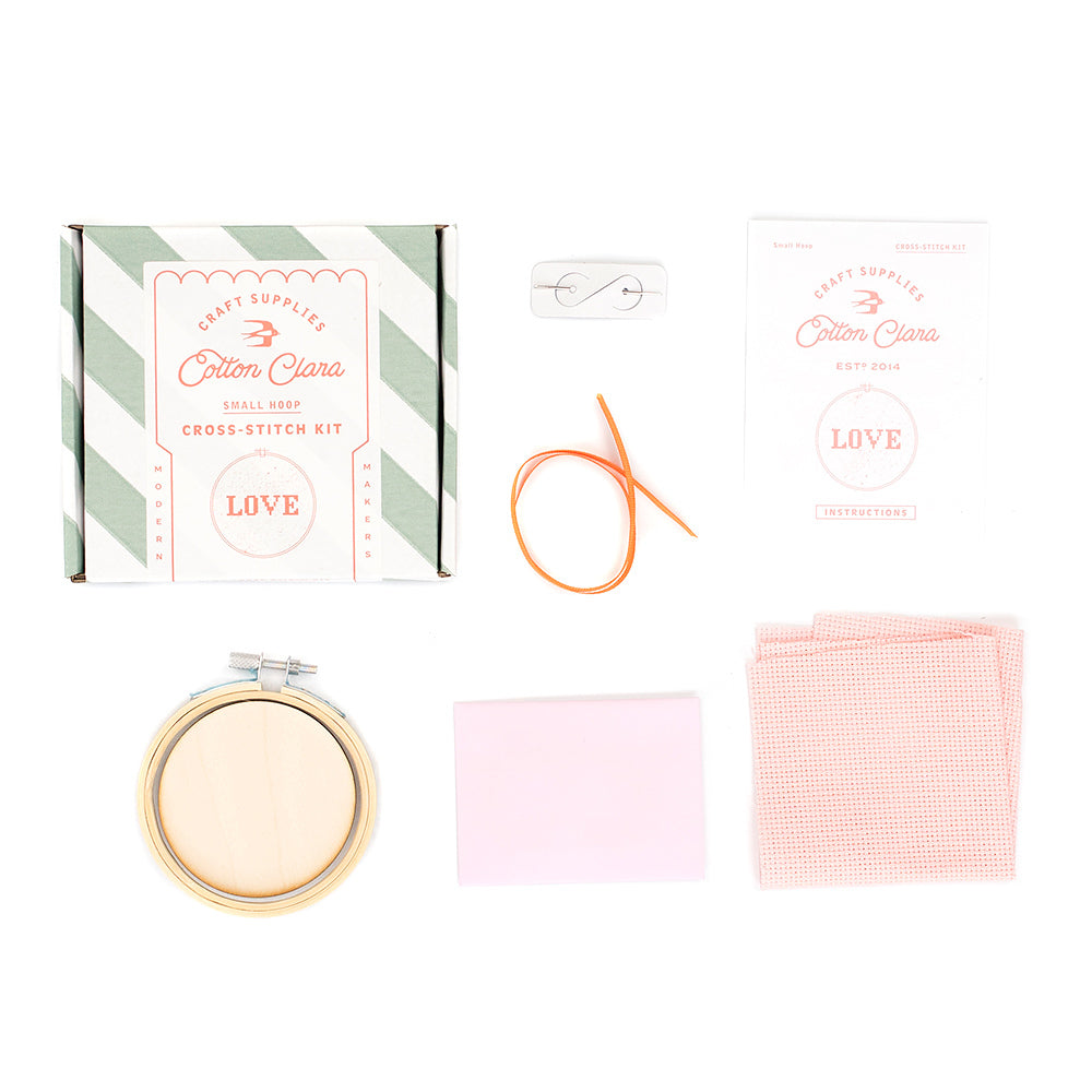 Cotton Clara Love Cross Stitch Kit - 3in