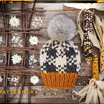 Indian Corn plaid chunky hat
