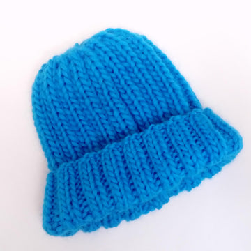Ribbed Blue Hat
