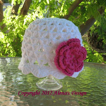 Lace Beanie Hat with Rose