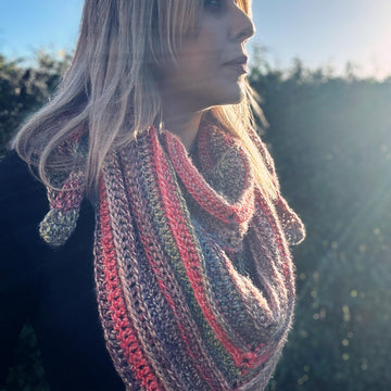 Rustic ridges triangle scarf