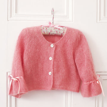 Cropped Cardigan - Knitting Pattern for Kids in Debbie Bliss Angel by Debbie Bliss