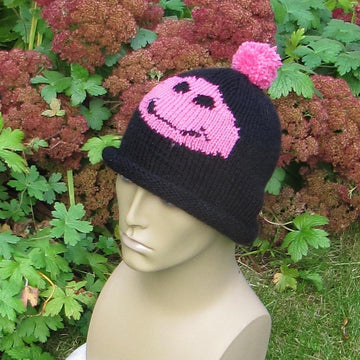 FREE Smiley Roll Brim Bobble Beanie