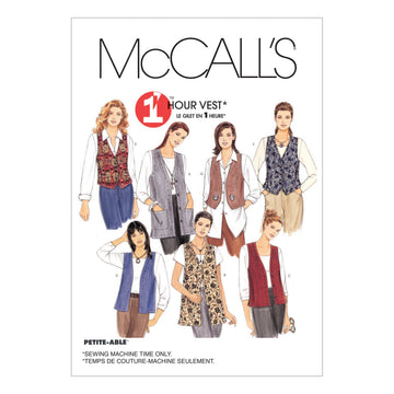 McCall's Misses' Unlined Vests In Two Lengths M2260 - Sewing Pattern