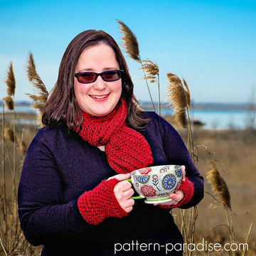 Simple Scarf & Fingerless Gloves Set