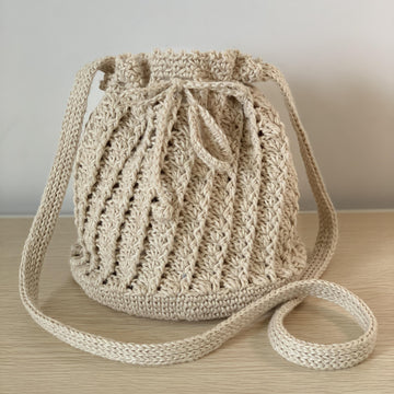 Mori Drawstring Crochet Bag