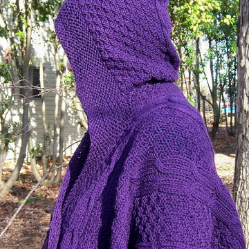 Plum Perfect Cabled Cape