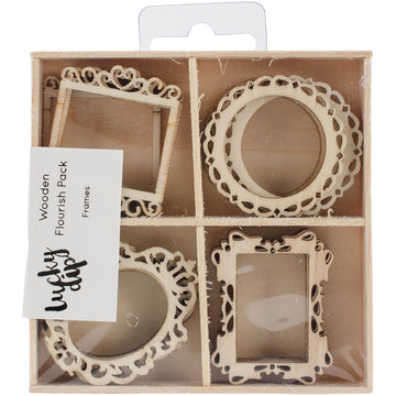 Kaisercraft Wood Mini Themed Embellishments - Frames, 20/Pkg