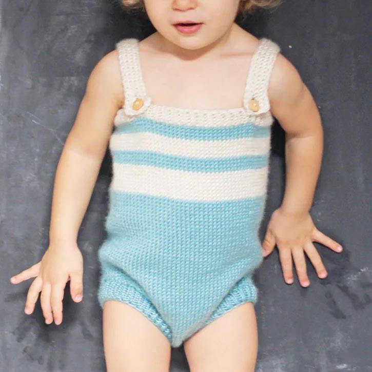 Sailor Baby Romper Knitting Pattern