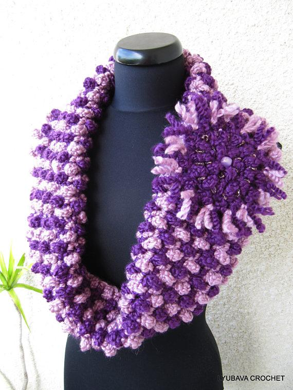 Chunky Cowl Scarf Lavender Shadow