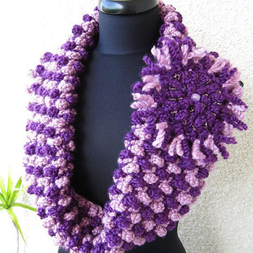 Chunky Cowl Scarf Lavender Shadow