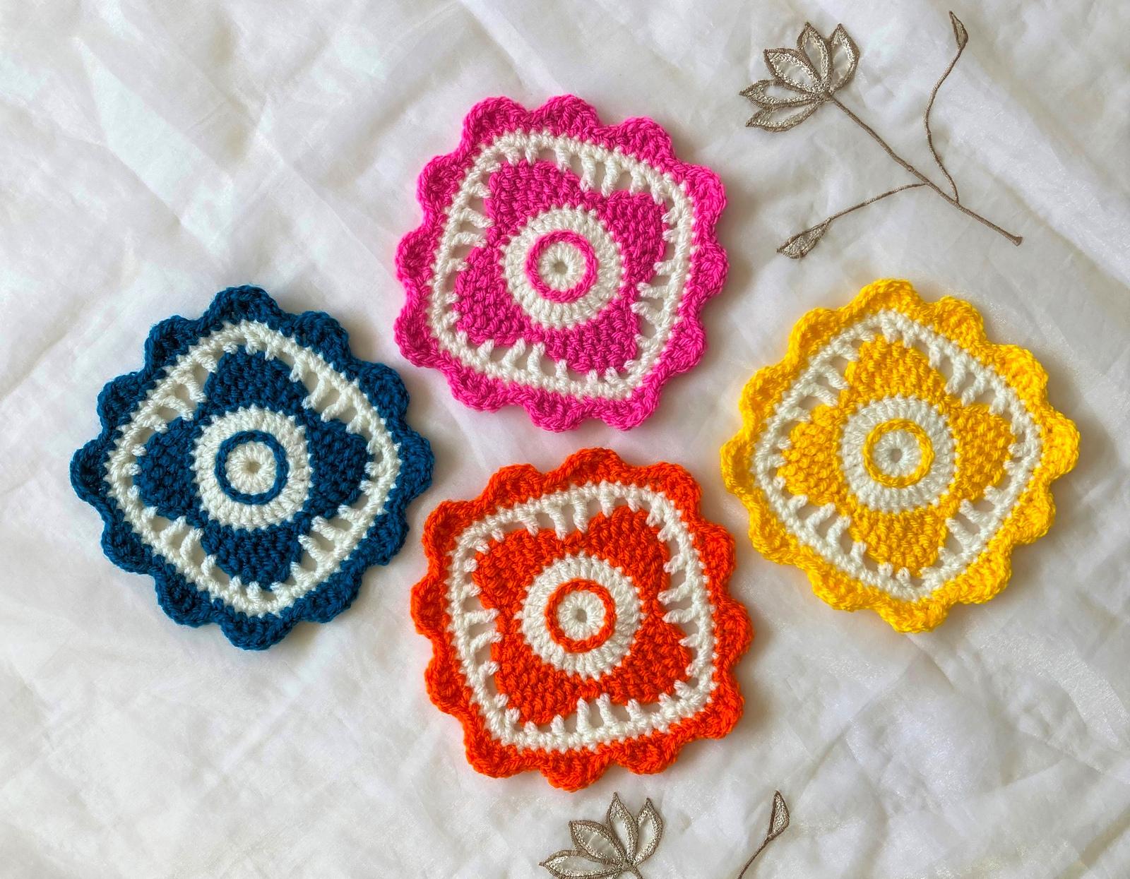 Flower square coaster by HueLaVive