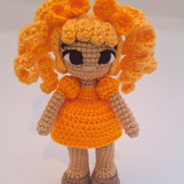 Orange Rainbow Crochet Doll Pattern 3 Levels in 1