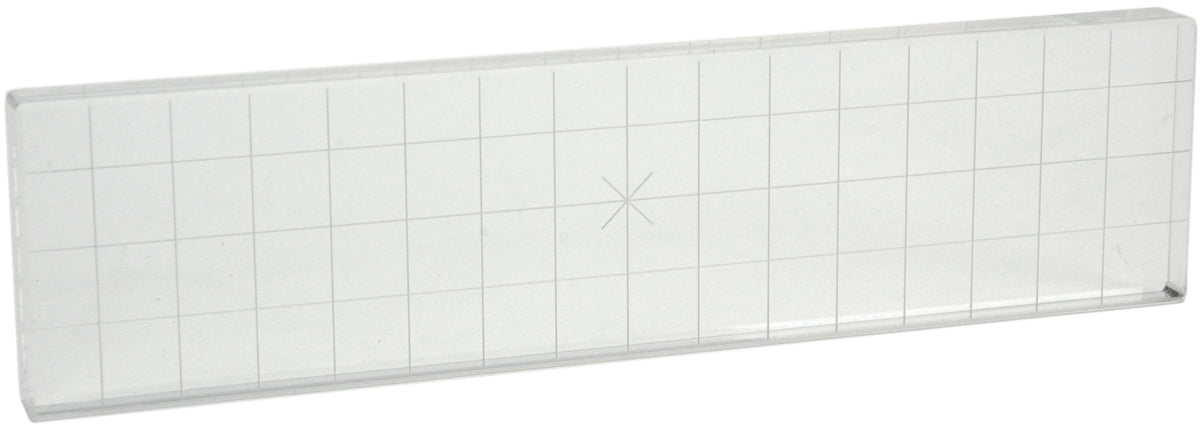 Apple Pie Memories Acrylic Stamp Block W/Alignment Grid - 2"X8"X.5"