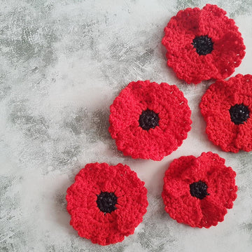 One Piece Poppy Flower Applique w 3 4 & 5 Petals