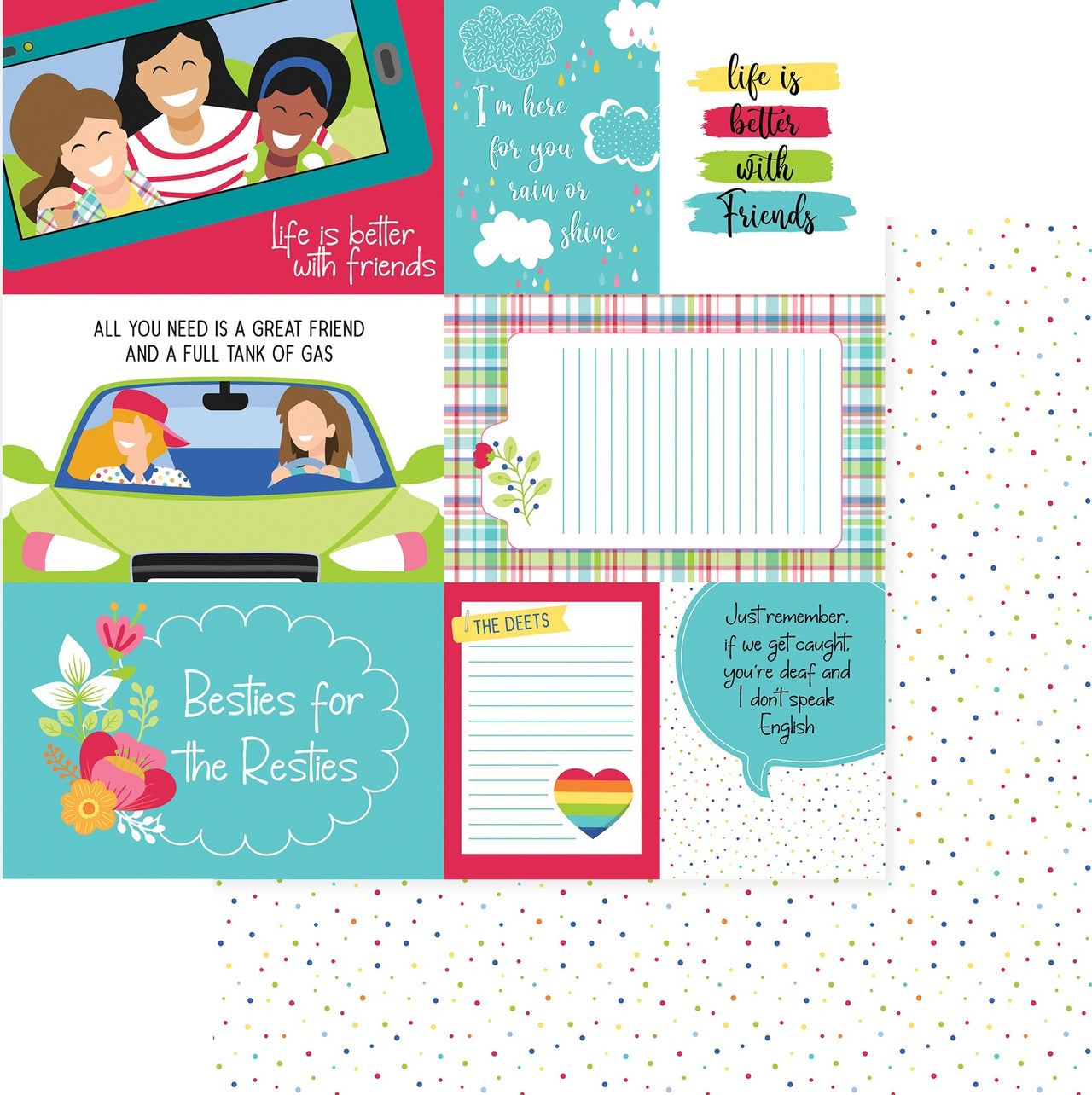 Photoplay Paper Best Friends Double-Sided Cardstock 12"X12" 25/Pkg - BFF