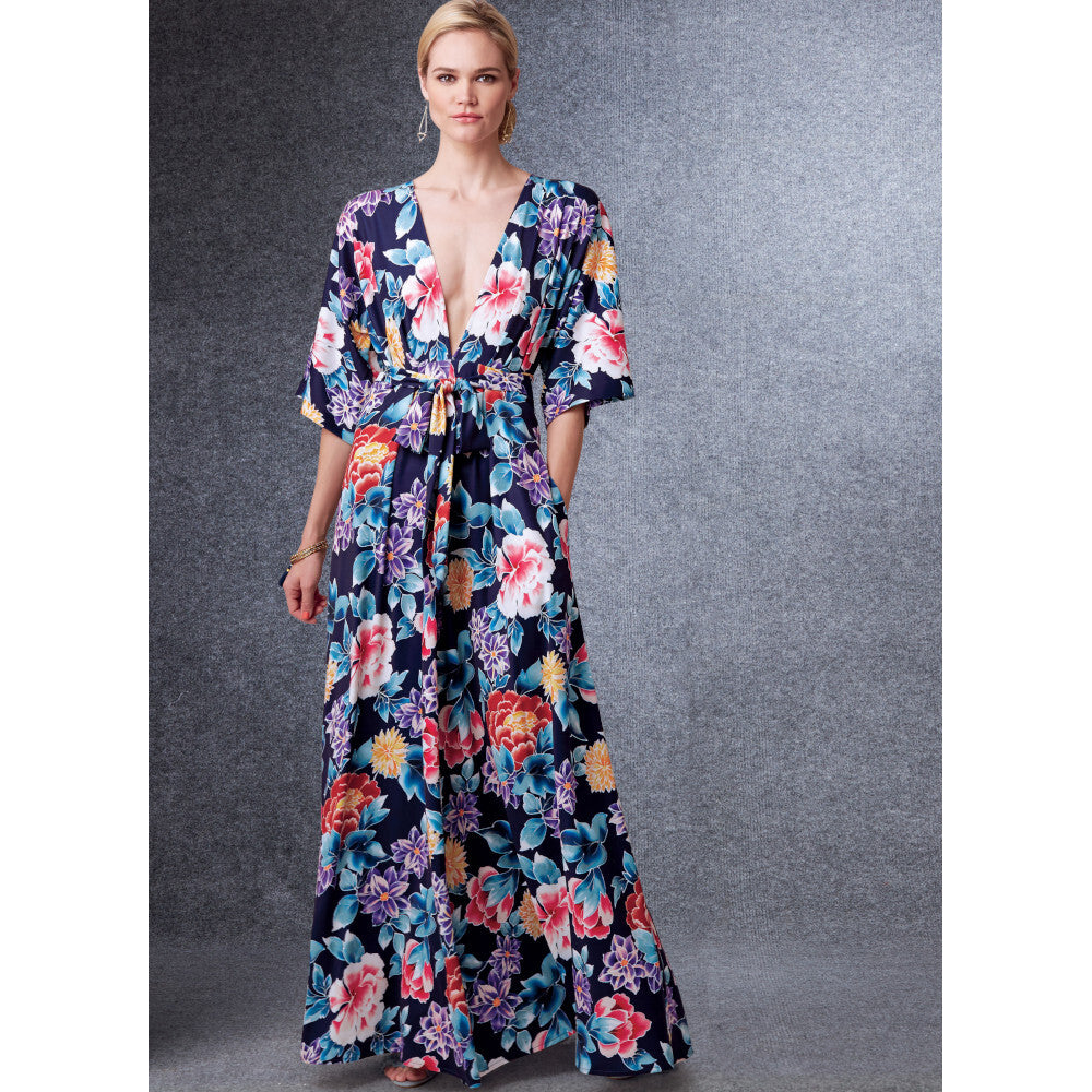 Vogue Misses' Deep-V Dresses with Self-Tie V1735 - Sewing Pattern