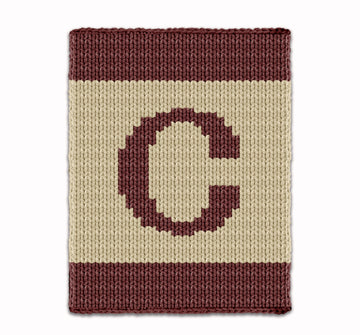 Letter C - Intarsia chart for finger knit blanket
